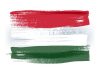 Hungary colorful brush strokes painted flag.